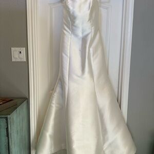 Elegant White Satin Gown